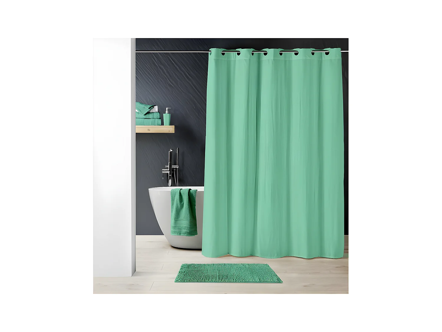 Rideau de Douche "Dotty" 180x200cm Tilleul