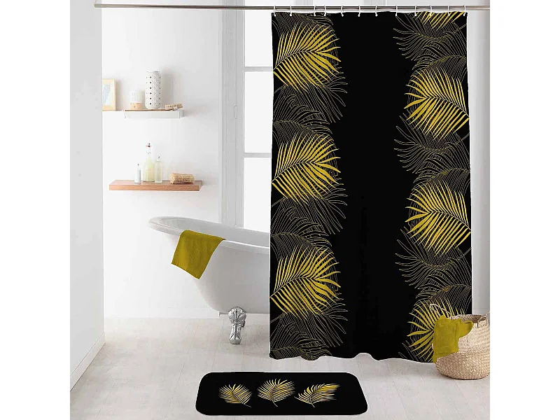 Rideau de Douche Imprimé "Orbella" 180x200cm Noir