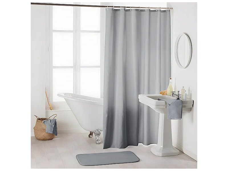 Rideau de Douche Uni "Essencia" 180x200cm Gris