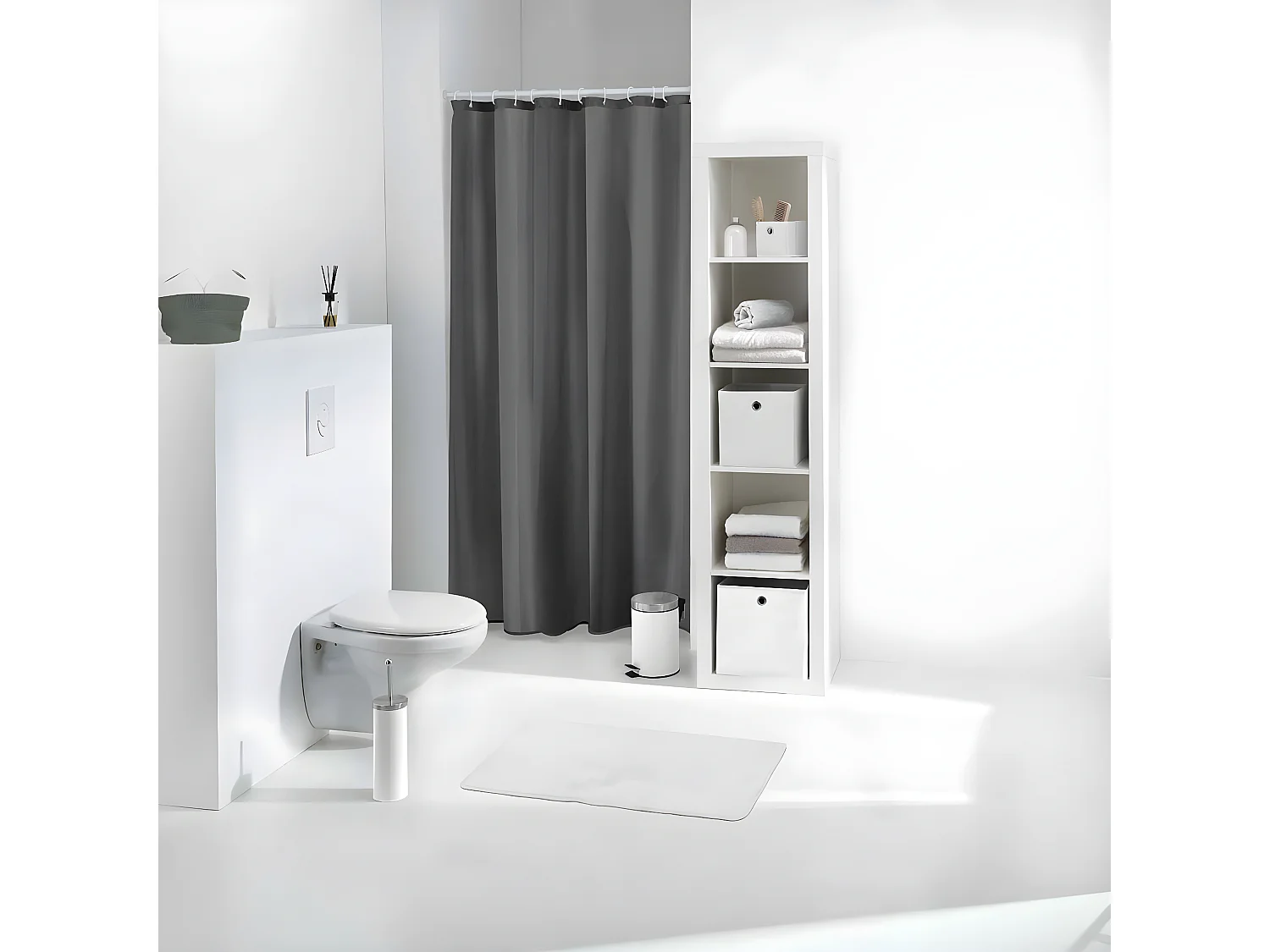 Rideau de Douche PEVA "Vitamine II" 180x200cm Anthracite