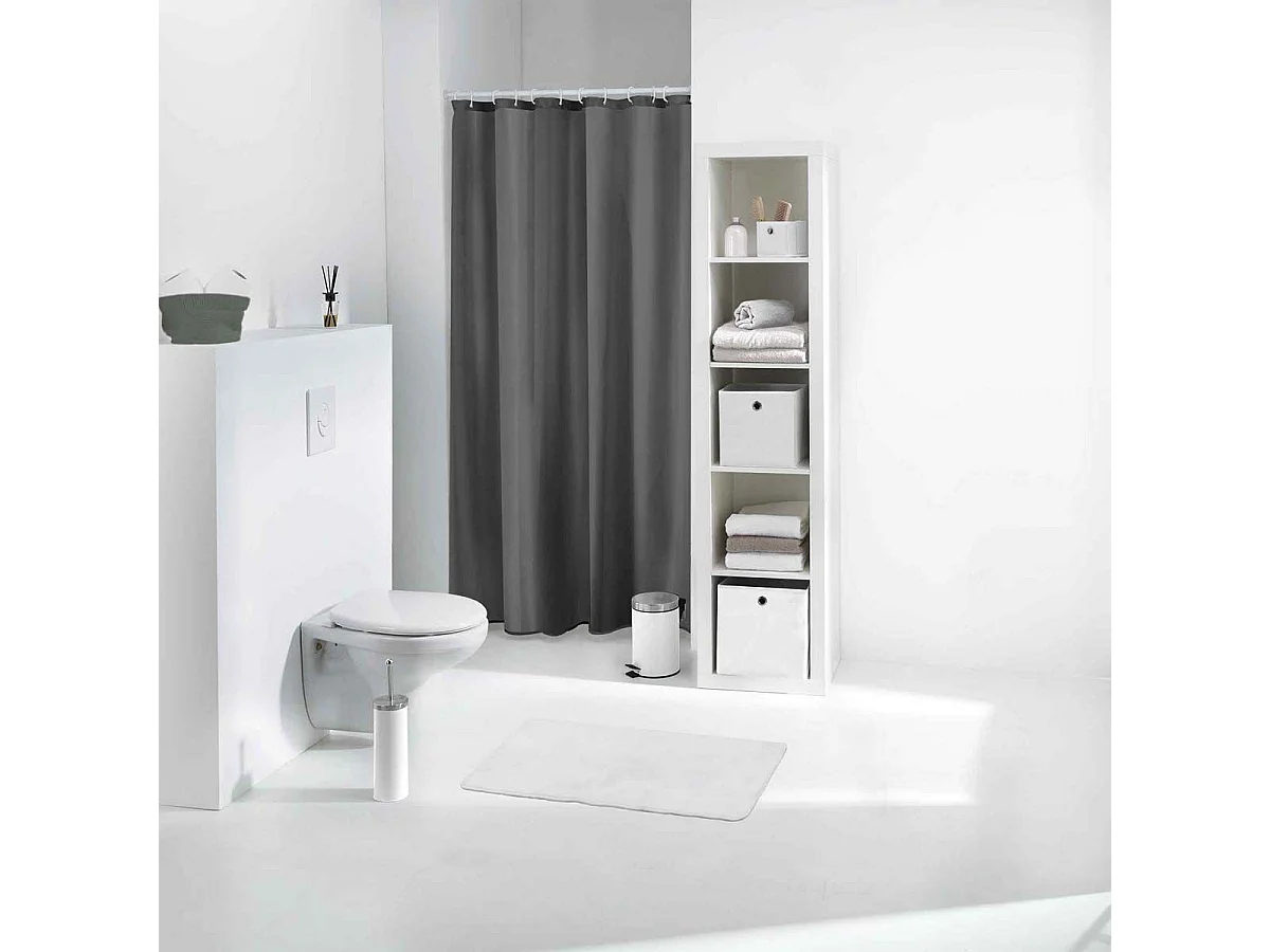 Rideau de Douche PEVA "Vitamine II" 180x200cm Anthracite