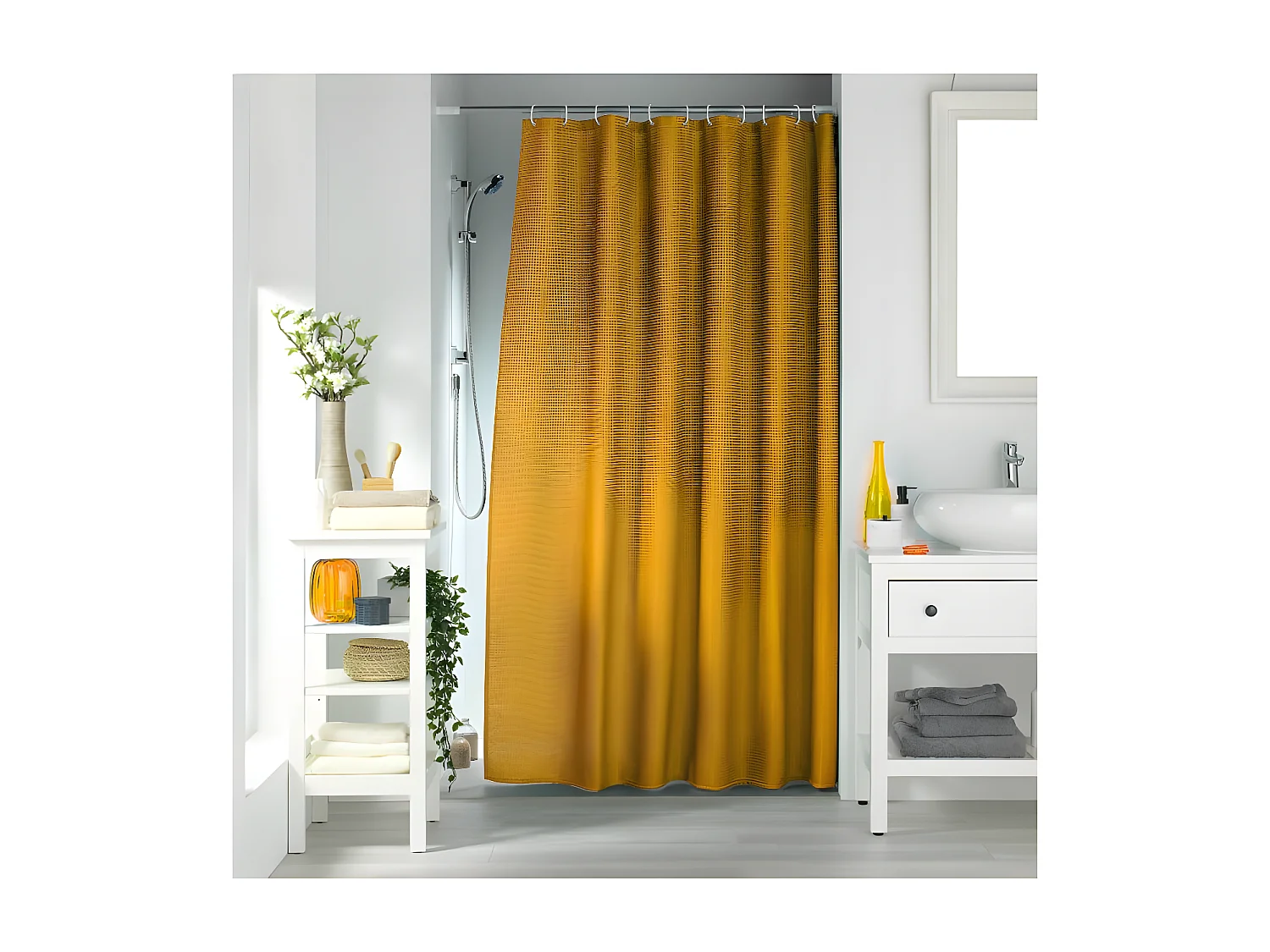 Rideau de Douche "Quartz" 180x200cm Ocre