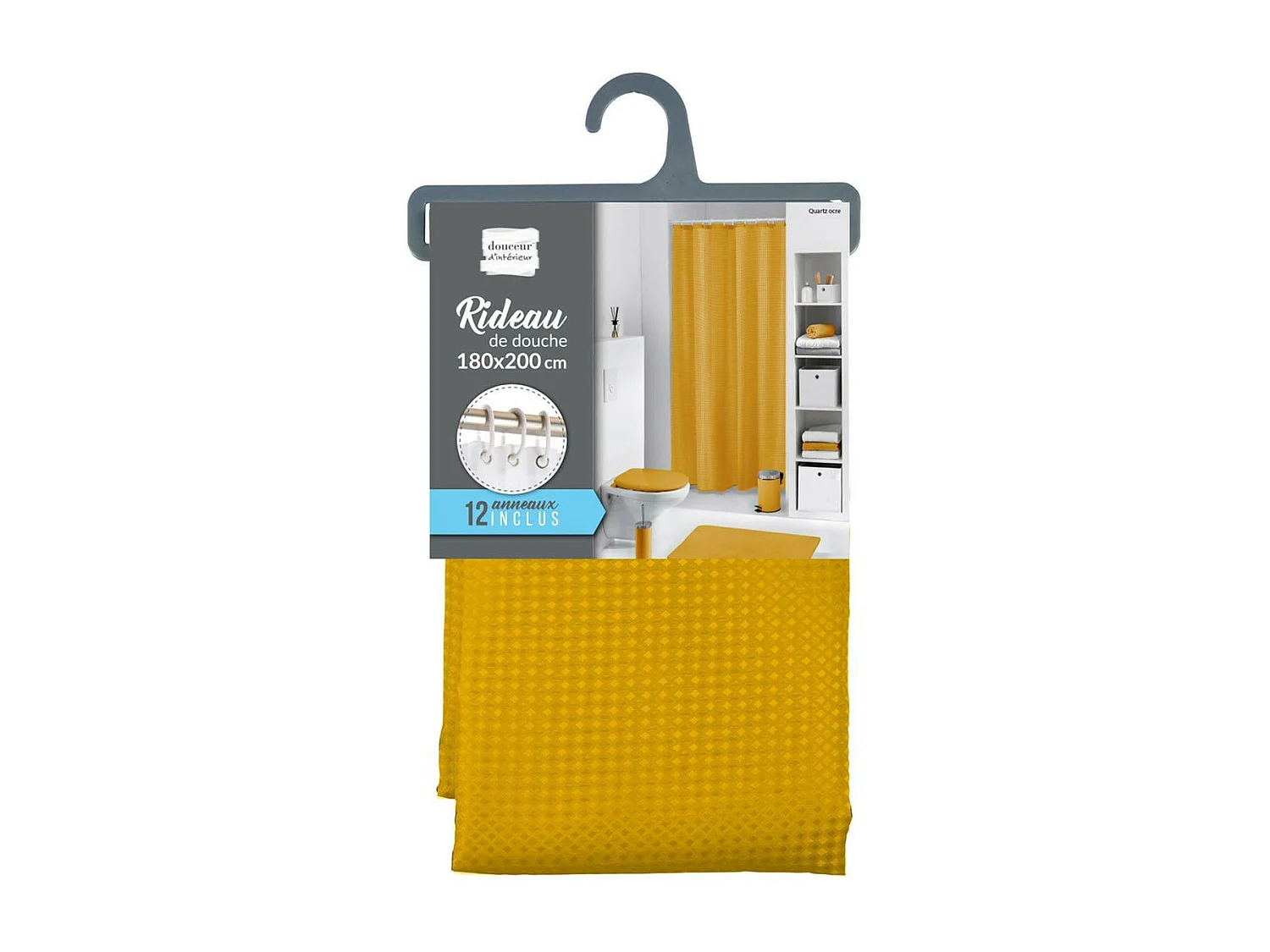 Rideau de Douche "Quartz" 180x200cm Ocre