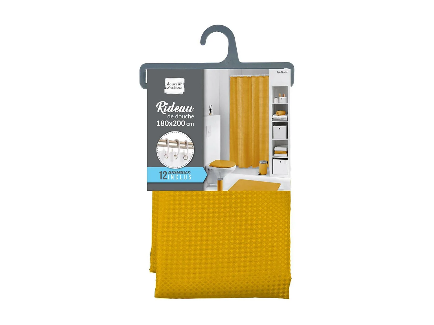 Rideau de Douche "Quartz" 180x200cm Ocre