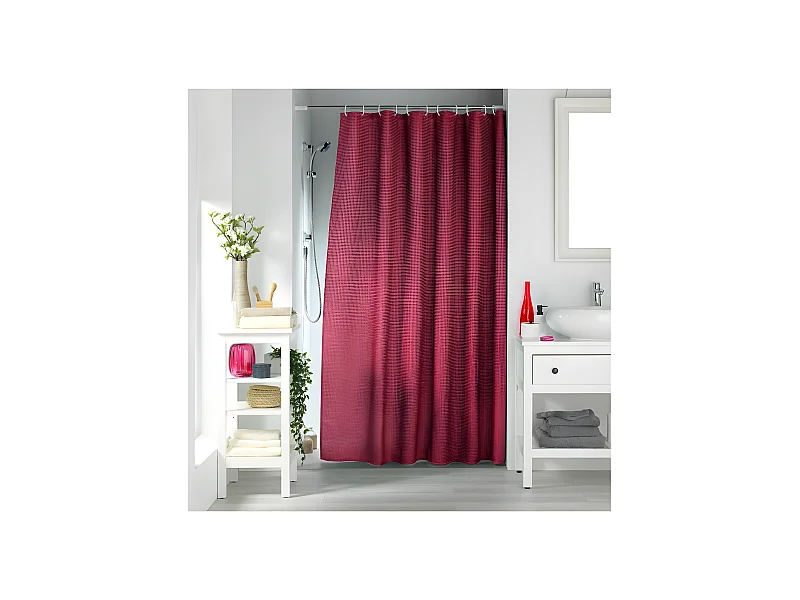 Rideau de Douche "Quartz" 180x200cm Framboise