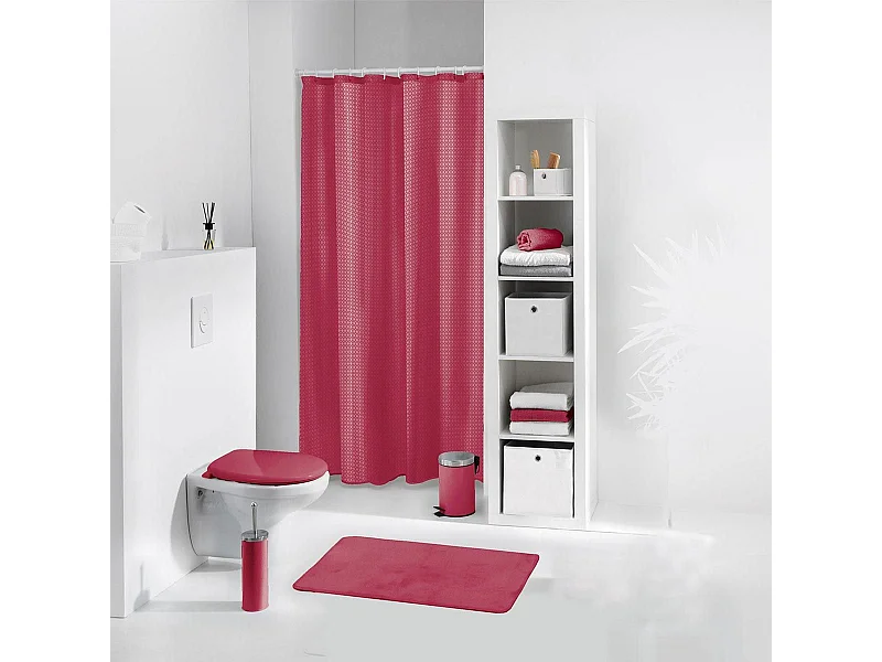 Rideau de Douche "Quartz" 180x200cm Framboise