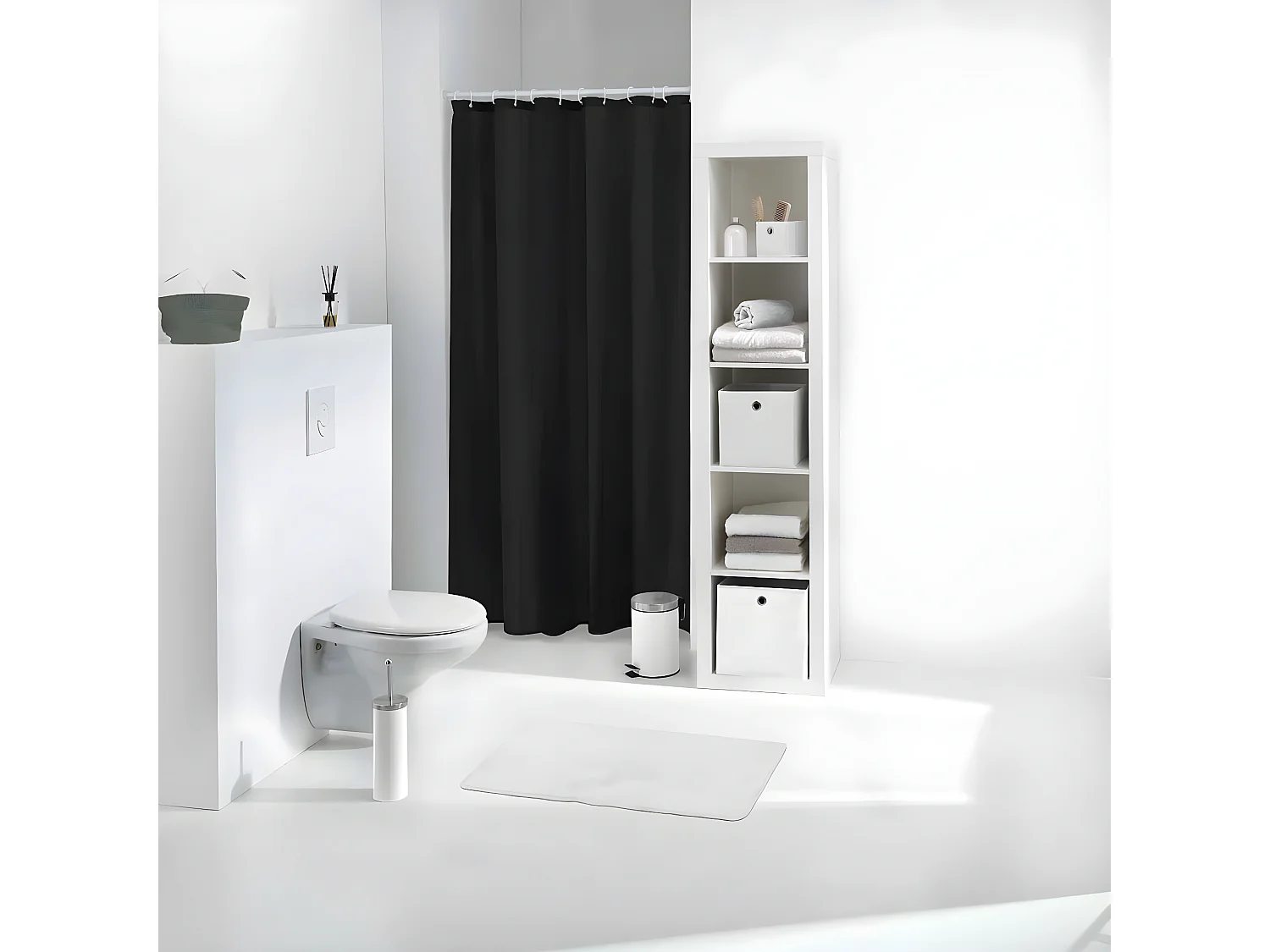 Rideau de Douche PEVA "Vitamine II" 180x200cm Noir