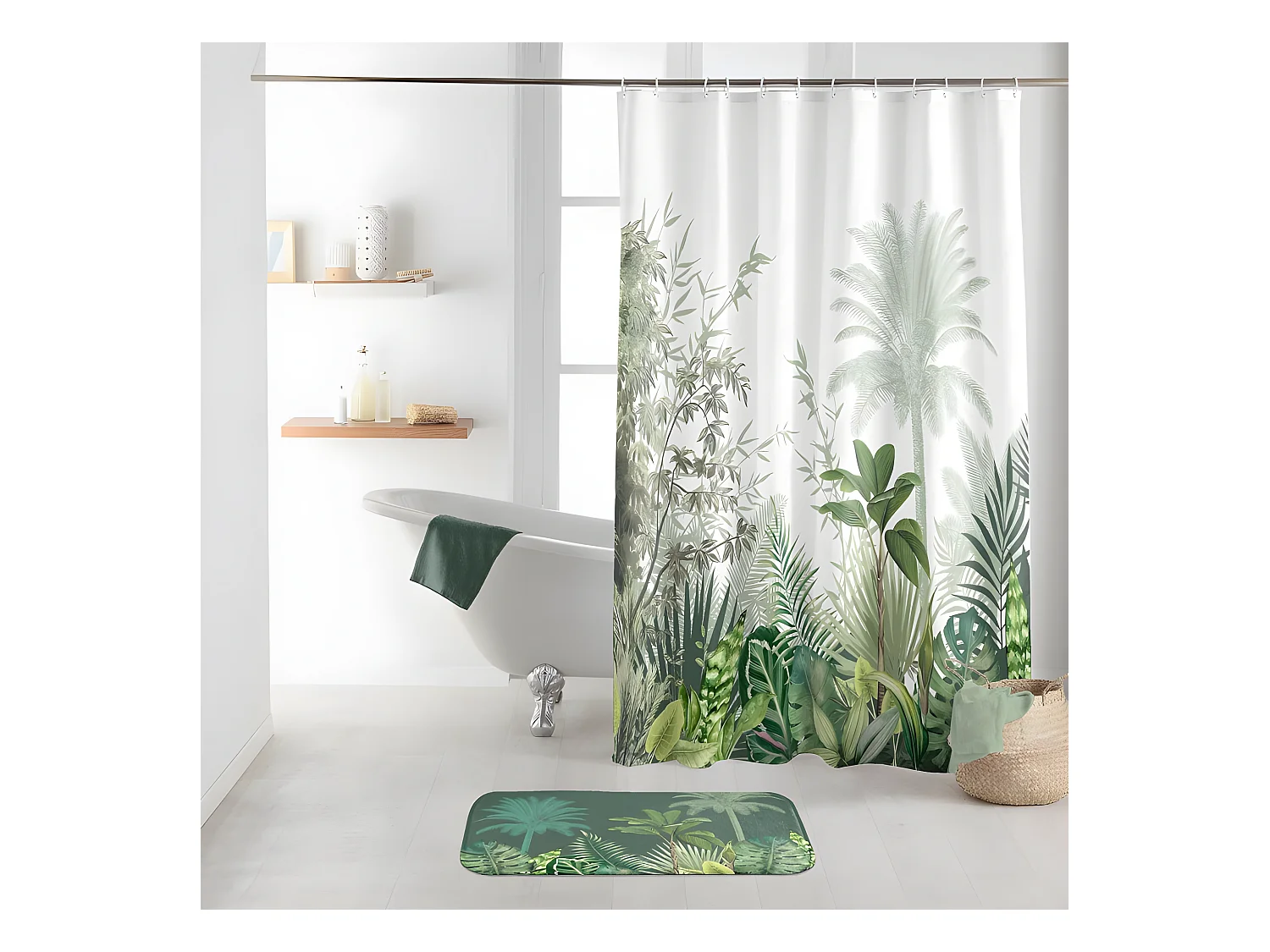 Rideau de Douche "Vagabonde" 180x200cm Kaki