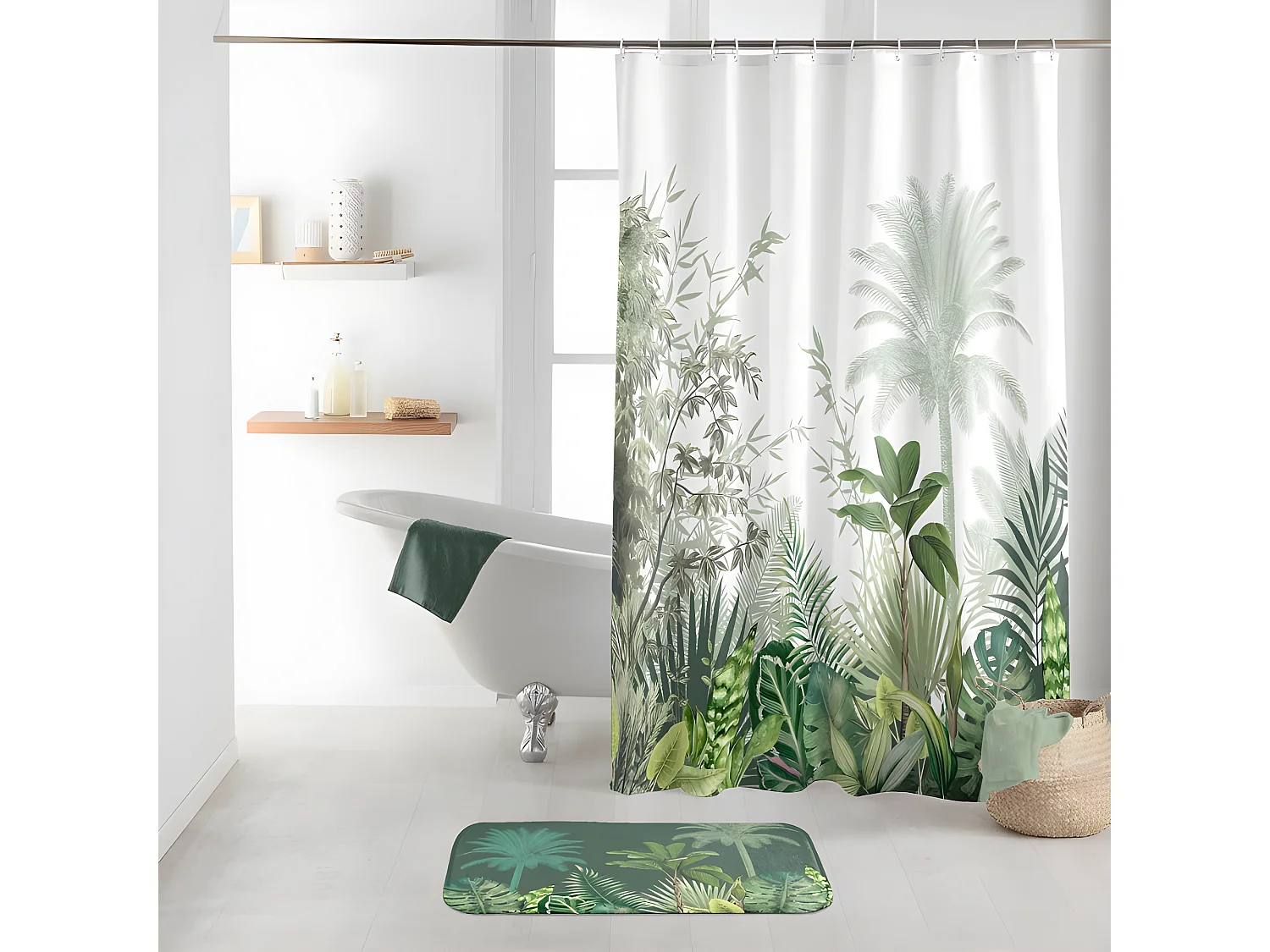 Rideau de Douche "Vagabonde" 180x200cm Kaki