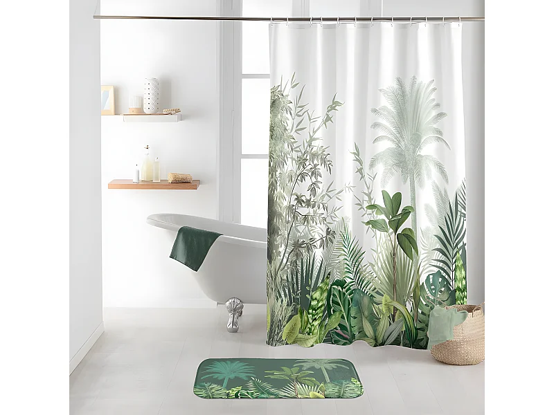 Rideau de Douche "Vagabonde" 180x200cm Kaki