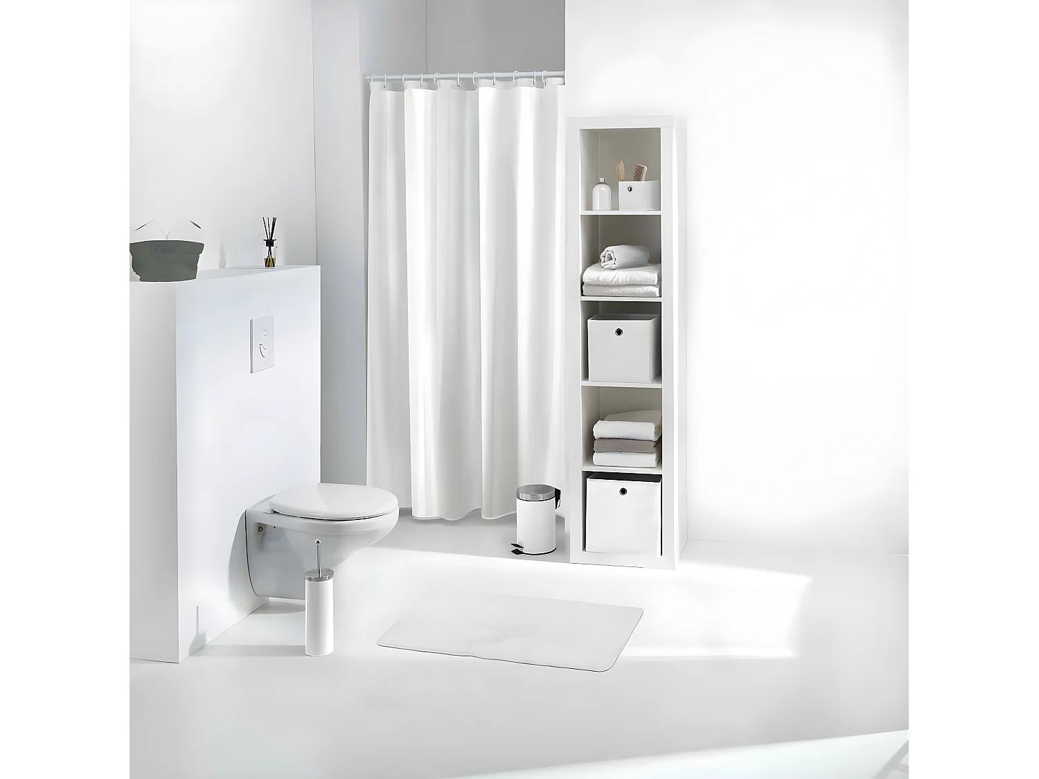 Rideau de Douche PEVA "Vitamine II" 180x200cm Blanc