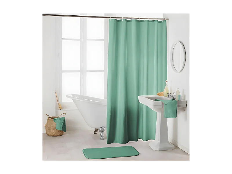 Rideau de Douche Uni "Essencia" 180x200cm Tilleul