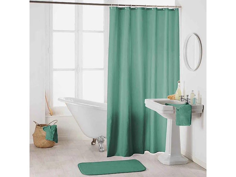 Rideau de Douche Uni "Essencia" 180x200cm Tilleul