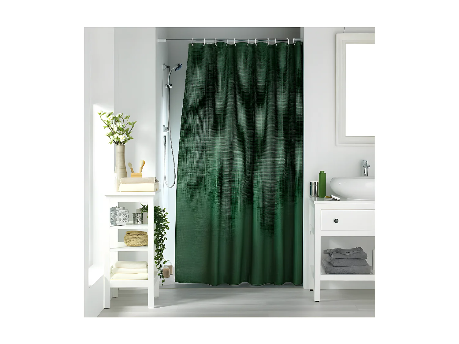 Rideau de Douche "Quartz" 180x200cm Kaki