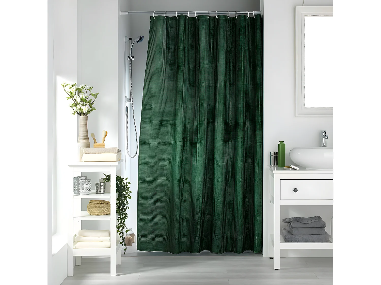 Rideau de Douche "Quartz" 180x200cm Kaki