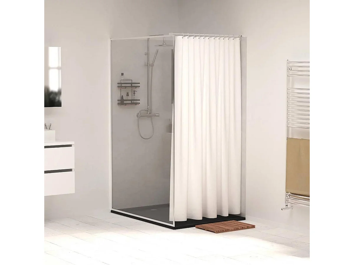 Rideau de Douche "Polyester" 180x200cm Blanc