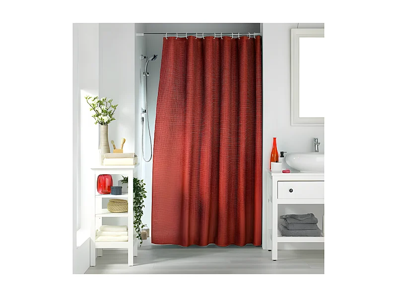 Rideau de Douche "Quartz" 180x200cm Terracotta