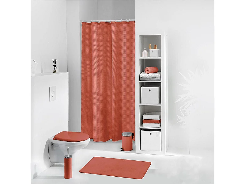 Rideau de Douche "Quartz" 180x200cm Terracotta