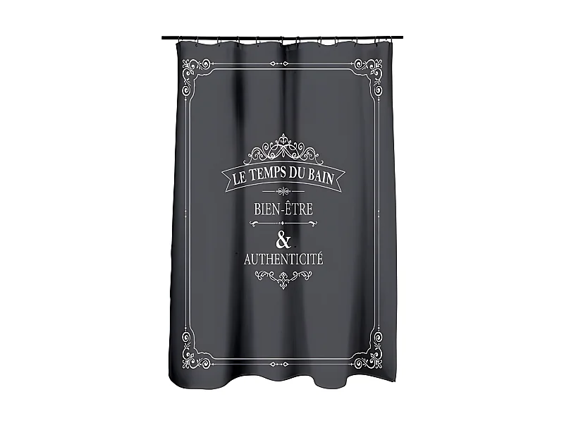 Rideau de Douche "Vintage" 180x200cm Anthracite