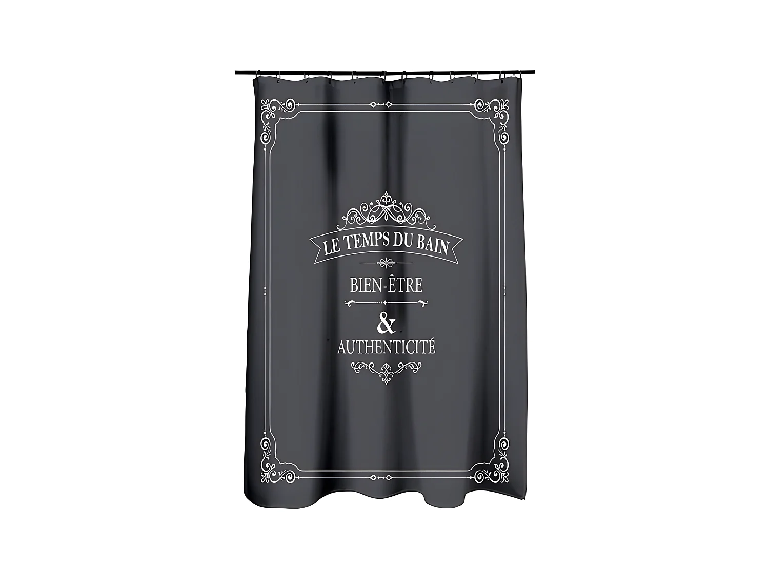 Rideau de Douche "Vintage" 180x200cm Anthracite