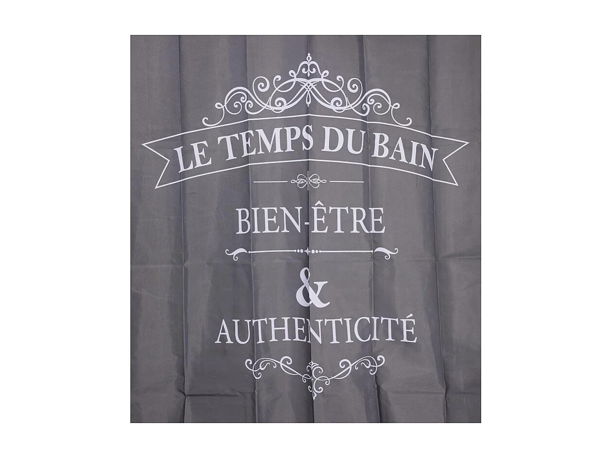 Rideau de Douche "Vintage" 180x200cm Anthracite