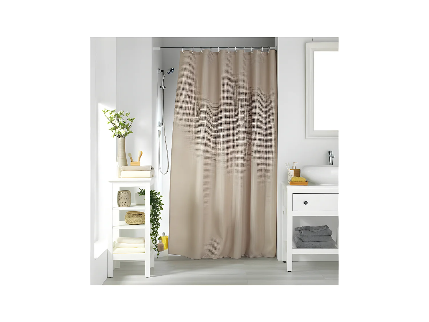 Rideau de Douche "Quartz" 180x200cm Taupe