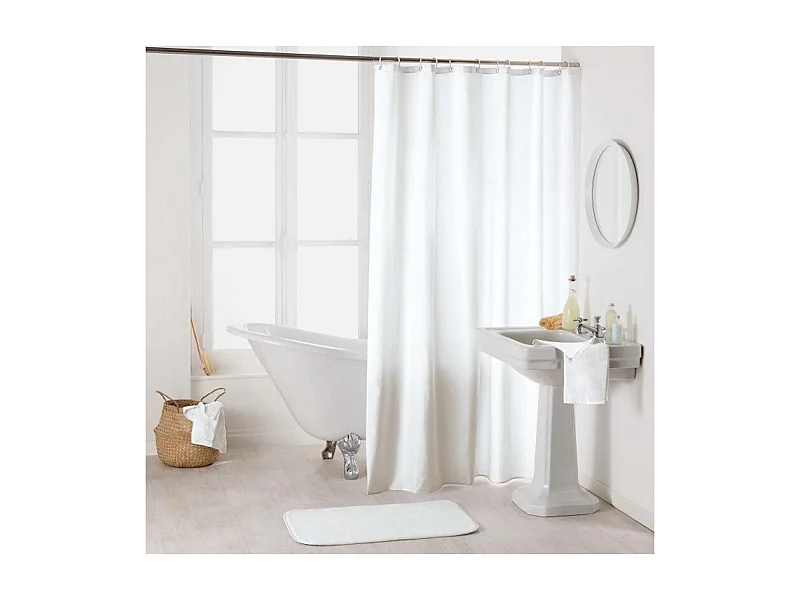 Rideau de Douche Uni "Essencia" 180x200cm Blanc