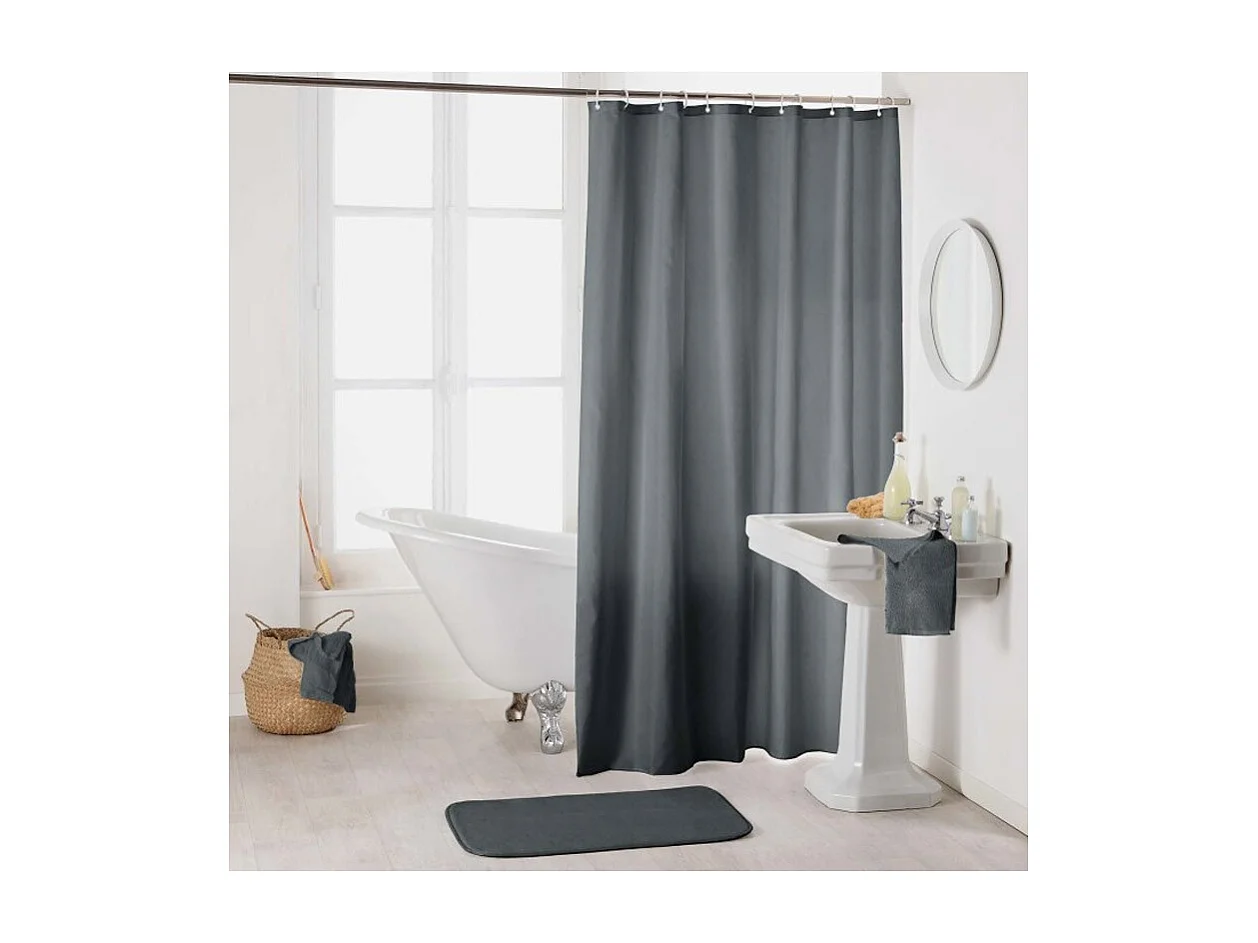 Rideau de Douche Uni "Essencia" 180x200cm Anthracite