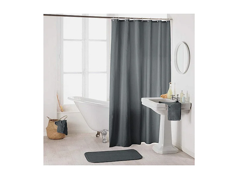 Rideau de Douche Uni "Essencia" 180x200cm Anthracite