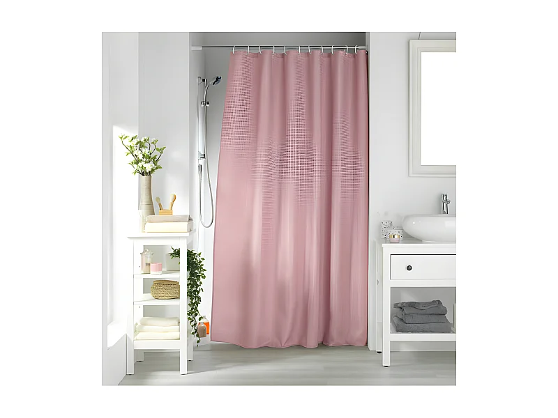 Rideau de Douche "Quartz" 180x200cm Rose Poudré
