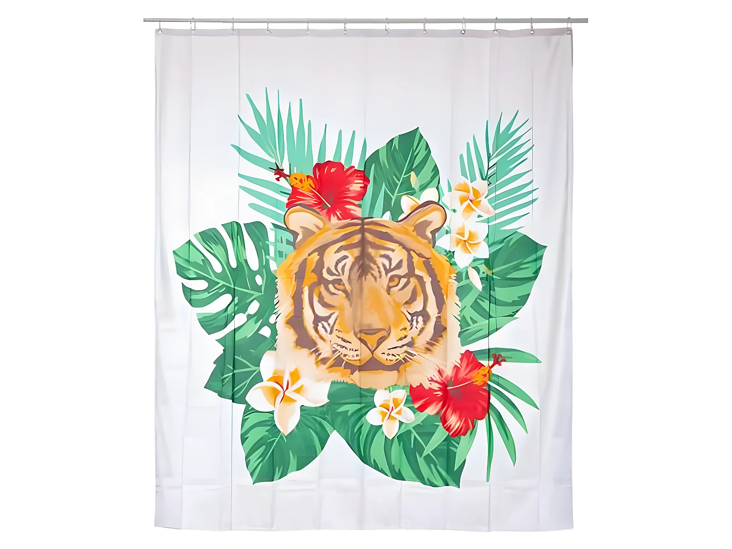 Rideau de Douche "Tropical" 180x200cm Blanc