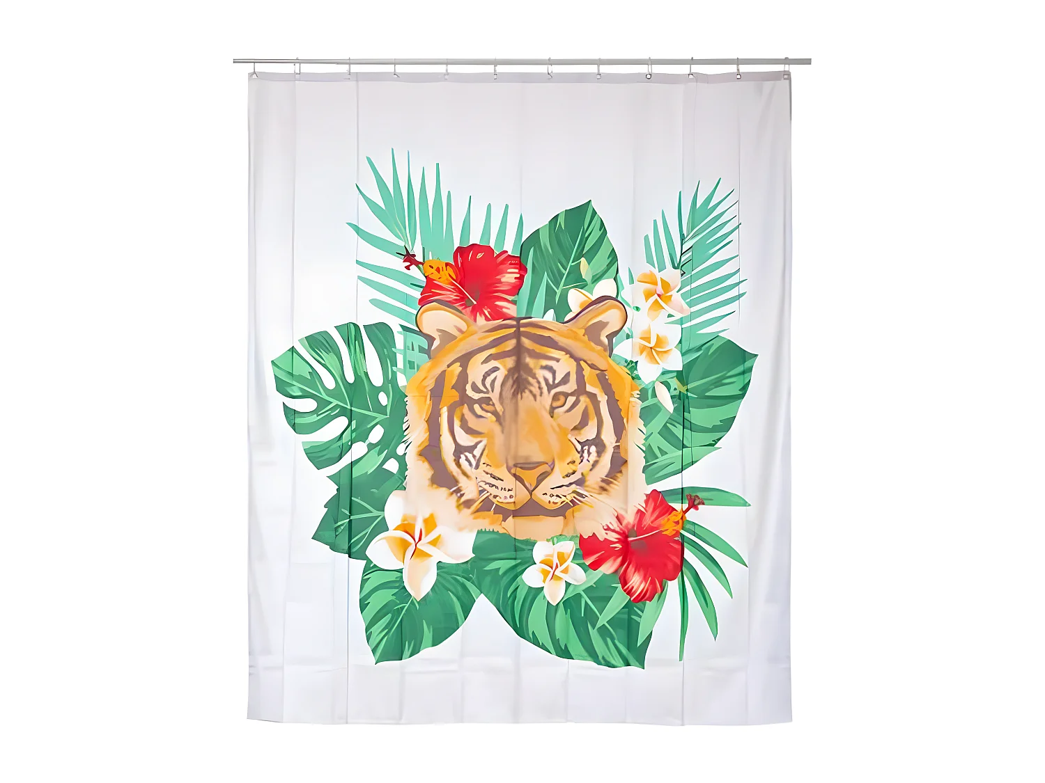 Rideau de Douche "Tropical" 180x200cm Blanc