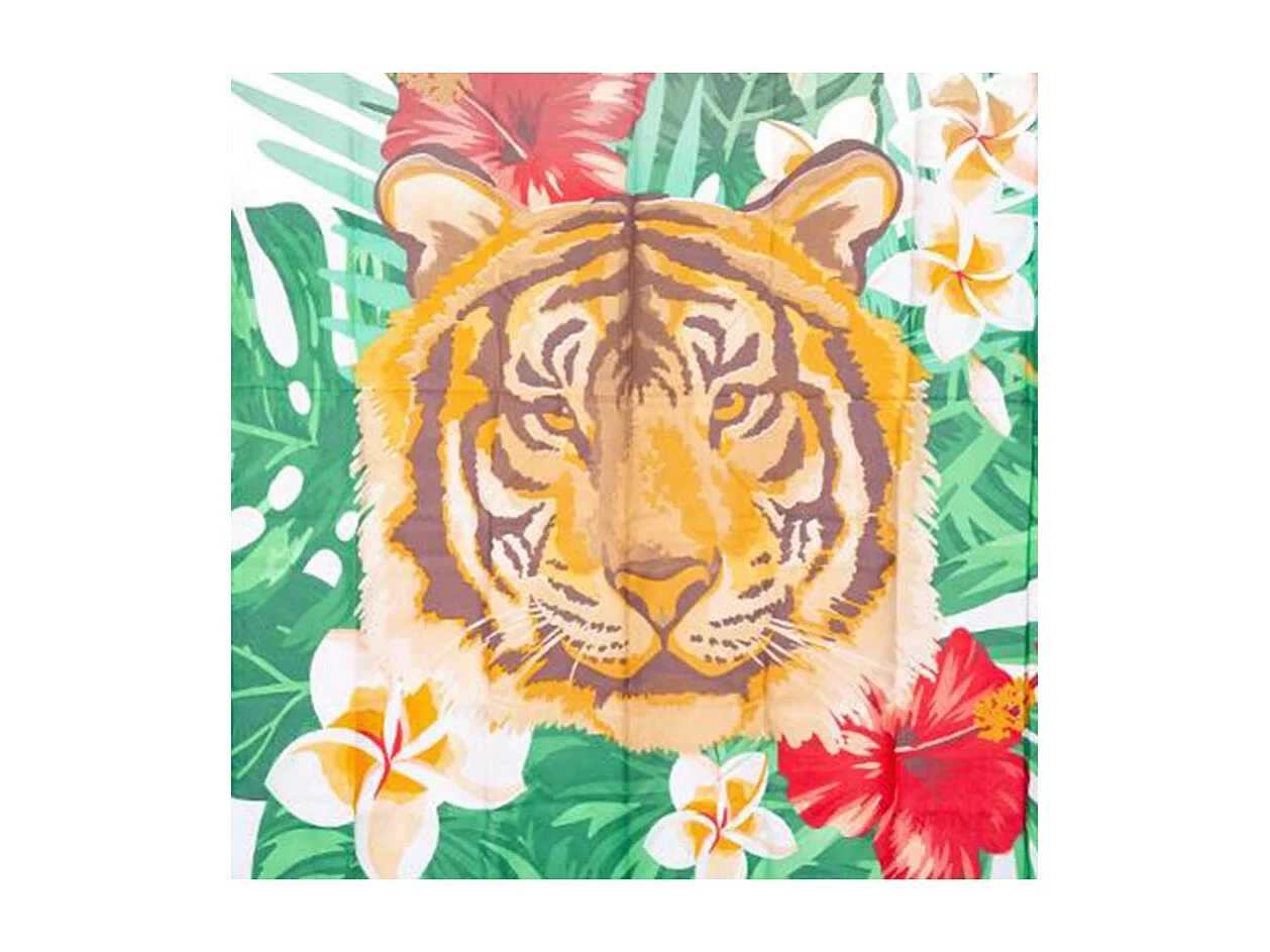 Rideau de Douche "Tropical" 180x200cm Blanc