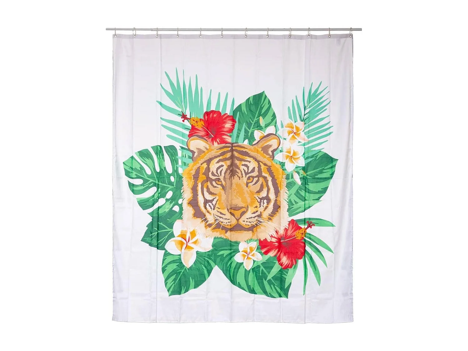 Rideau de Douche "Tropical" 180x200cm Blanc