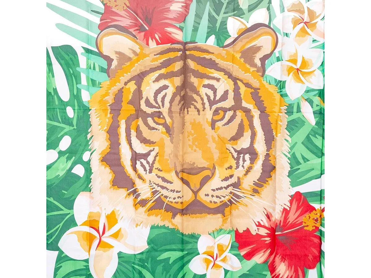 Rideau de Douche "Tropical" 180x200cm Blanc