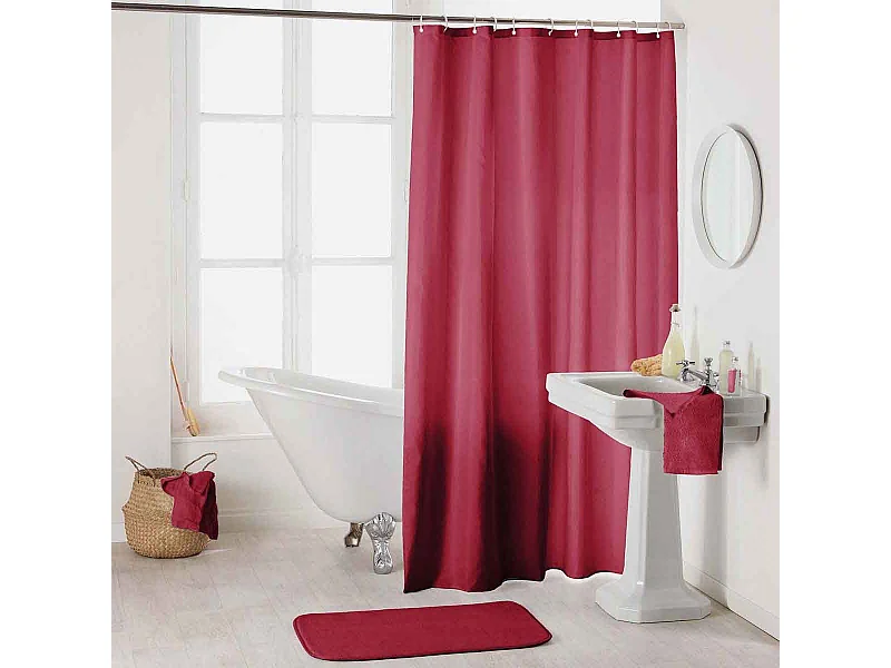 Rideau de Douche Uni "Essencia" 180x200cm Framboise