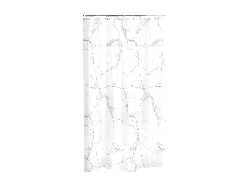 Rideau de Douche Imprimé "Effet Marbre" 180x200cm Blanc