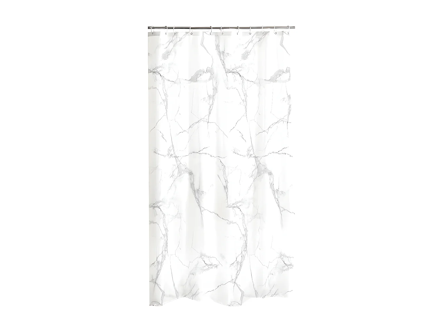 Rideau de Douche Imprimé "Effet Marbre" 180x200cm Blanc