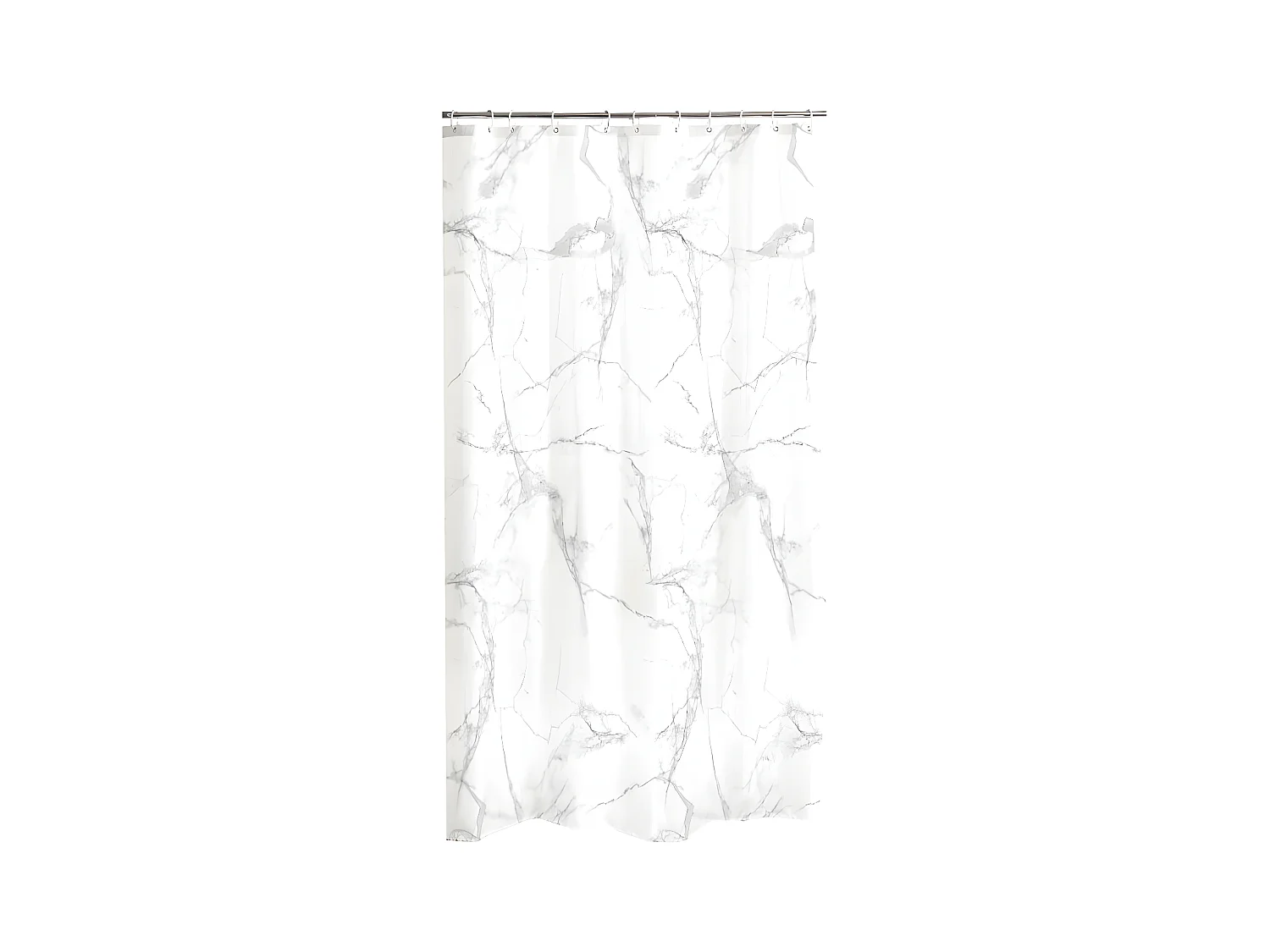 Rideau de Douche Imprimé "Effet Marbre" 180x200cm Blanc