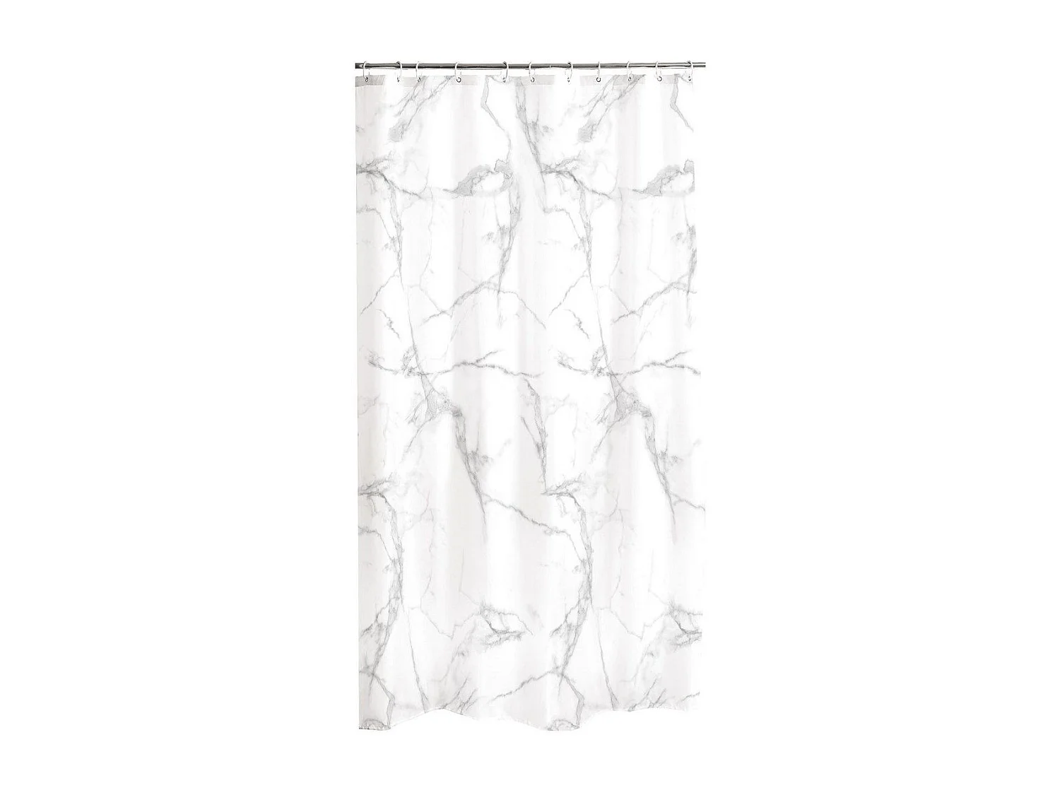 Rideau de Douche Imprimé "Effet Marbre" 180x200cm Blanc