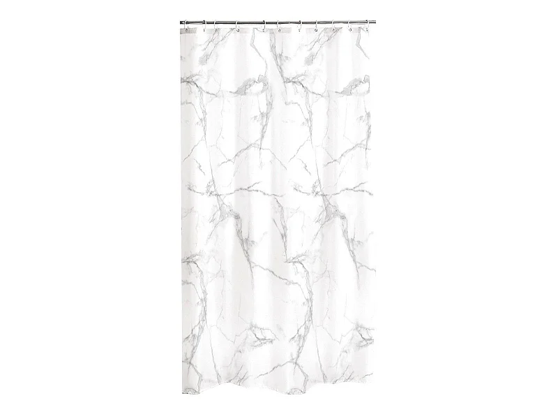 Rideau de Douche Imprimé "Effet Marbre" 180x200cm Blanc
