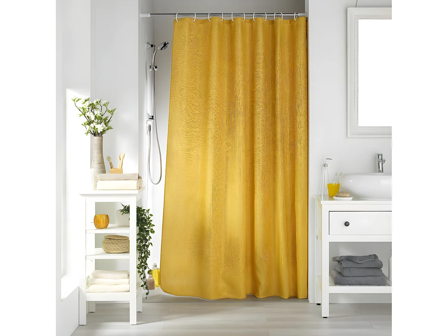 Rideau de Douche "Quartz" 180x200cm Miel