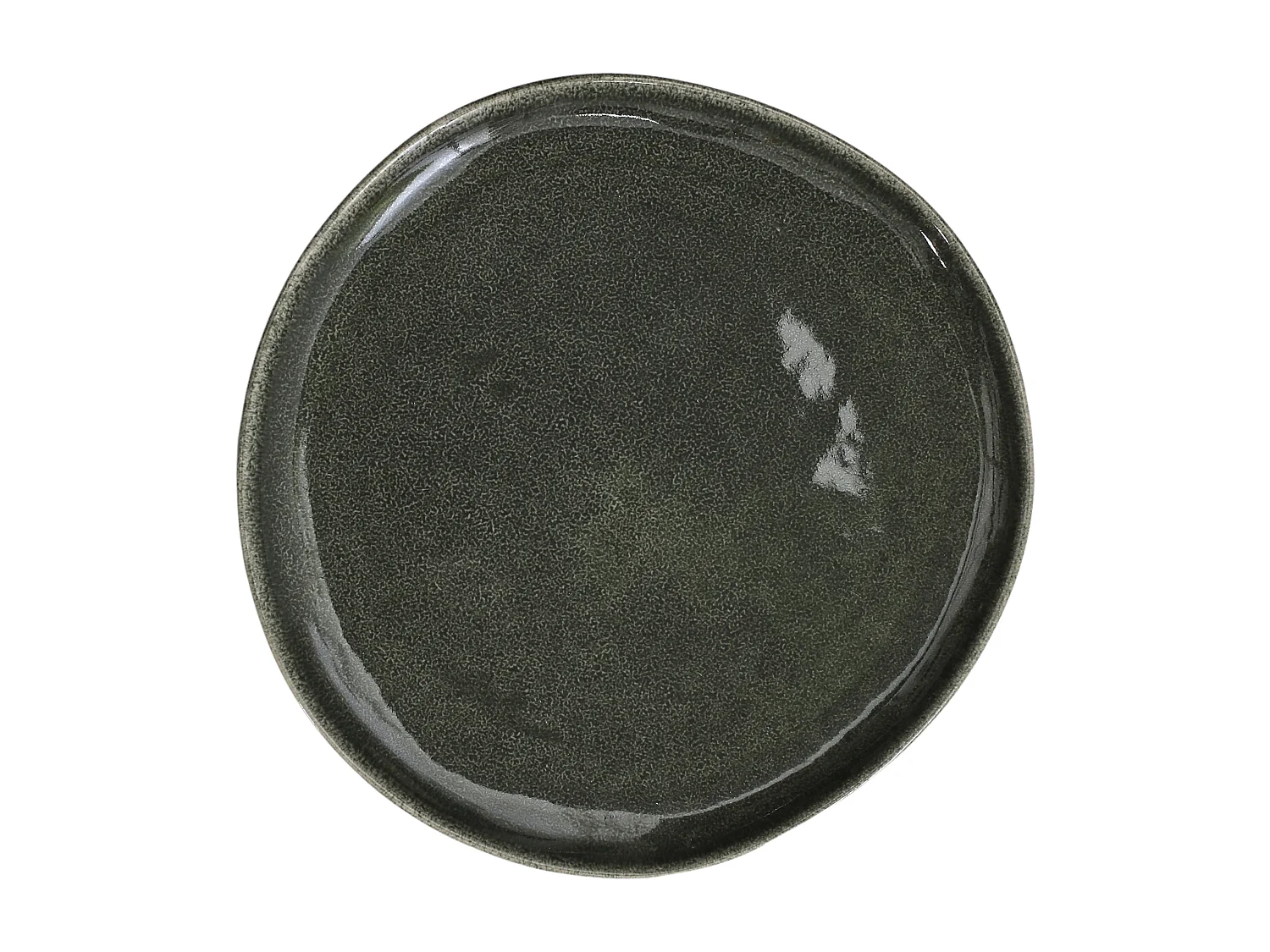 Assiette D27cm Au Gres Du Temps Vert Noir, Vert