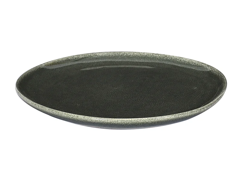 Assiette D27cm Au Gres Du Temps Vert Noir, Vert