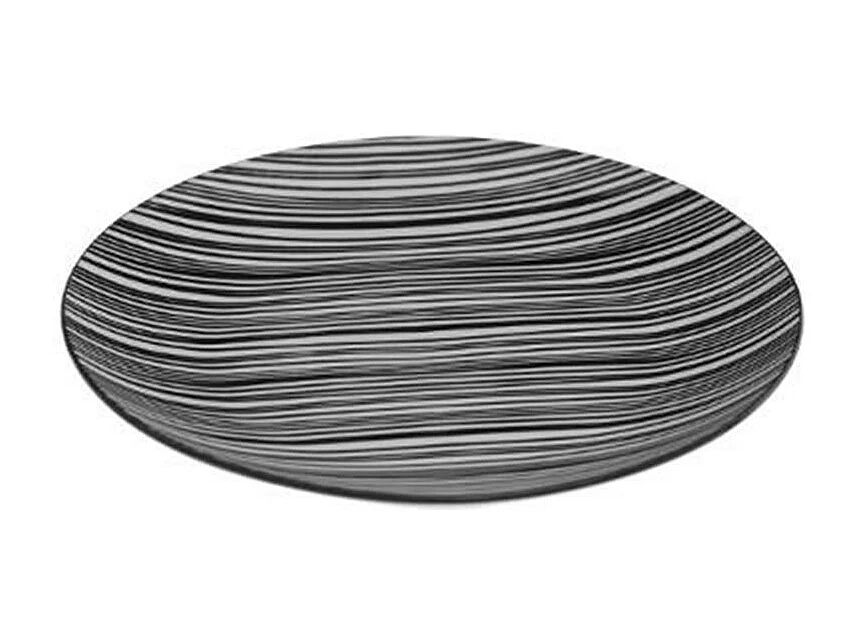 Lot de 6 Assiettes Plates "Bohemia Zèbre" 26cm Noir