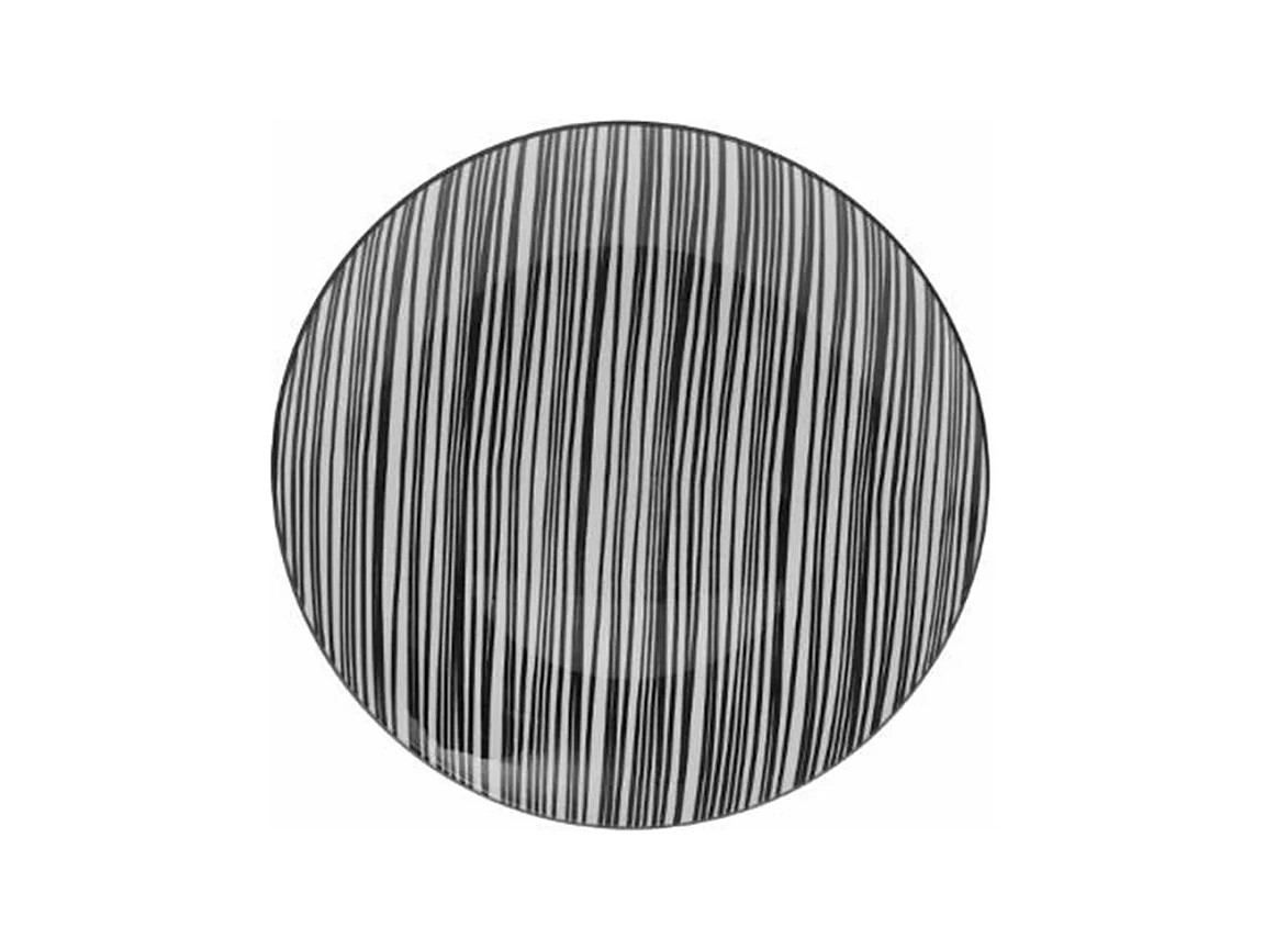 Lot de 6 Assiettes Plates "Bohemia Zèbre" 26cm Noir