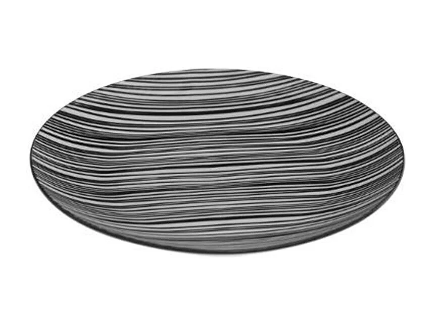 Lot de 6 Assiettes Plates "Bohemia Zèbre" 26cm Noir