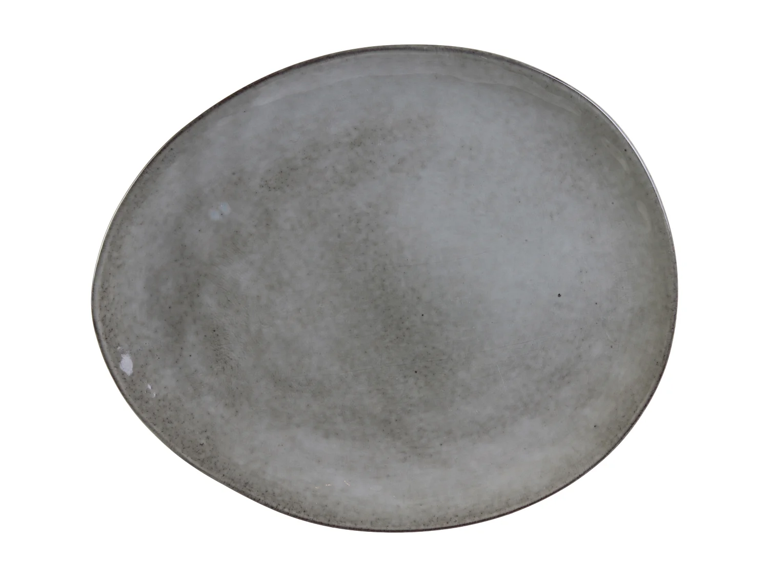Assiette Galet 27.5x23cm Au Gres Du Temps Gris Gris