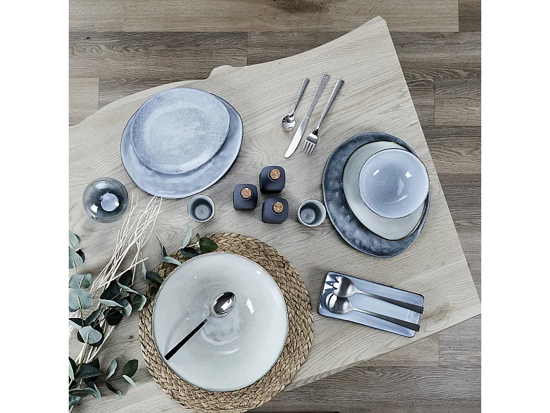 Assiette Galet 27.5x23cm Au Gres Du Temps Gris Gris