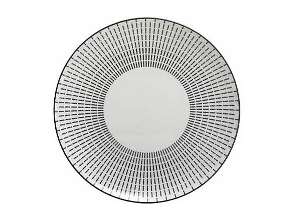 Lot de 6 Assiettes Plates Porcelaine "Lunis" 27cm Noir